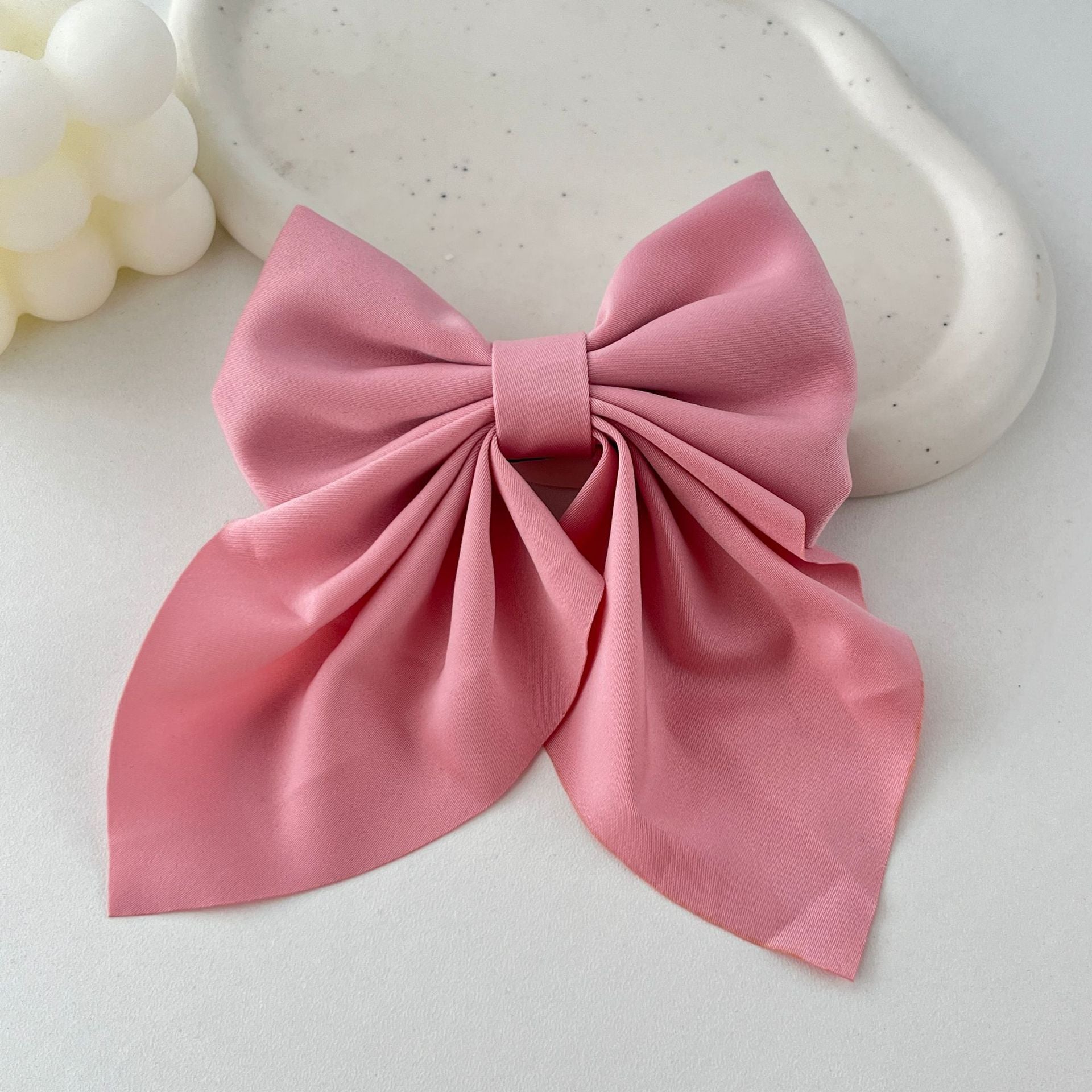 Wholesale Solid Color Fabric Sweet Bow Hair Clip